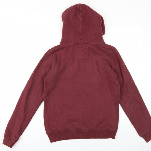 Jack Wills Womens Red Cotton Pullover Hoodie Size 10 Pullover