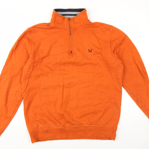 Crew Clothing Mens Orange Cotton Pullover Sweatshirt Size L