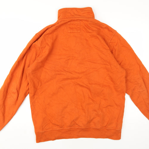 Crew Clothing Mens Orange Cotton Pullover Sweatshirt Size L