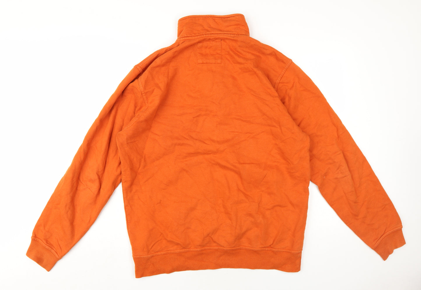 Crew Clothing Mens Orange Cotton Pullover Sweatshirt Size L