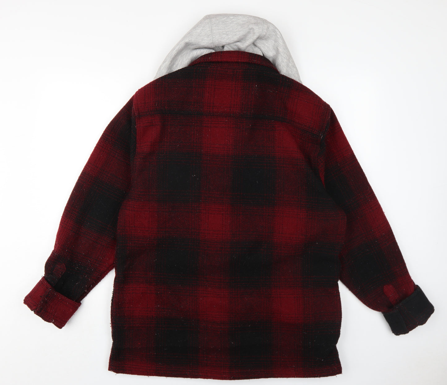 Common People Mens Red Plaid Jacket Size L Zip