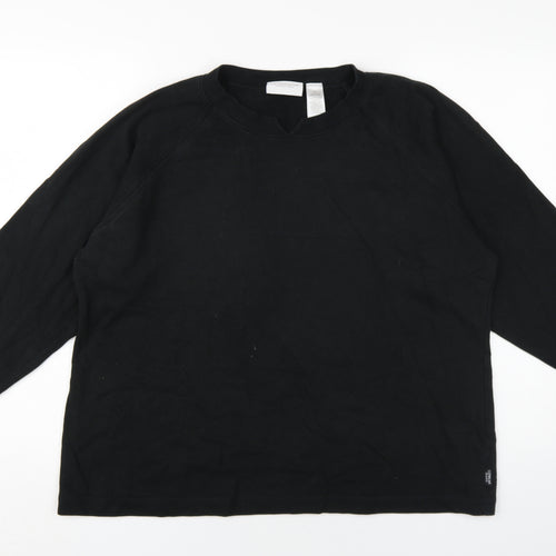 Liz Claiborne Womens Black Cotton Pullover Sweatshirt Size XL Pullover