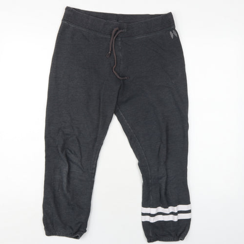 Victoria's Secret Womens Grey Cotton Jogger Trousers Size S L23 in Regular Drawstring