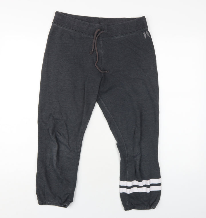 Victoria's Secret Womens Grey Cotton Jogger Trousers Size S L23 in Regular Drawstring
