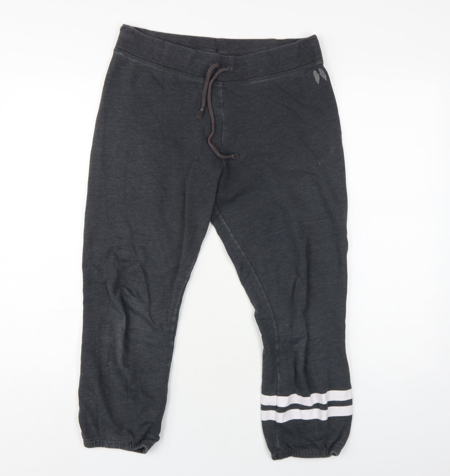 Victoria's Secret Womens Grey Cotton Jogger Trousers Size S L23 in Regular Drawstring