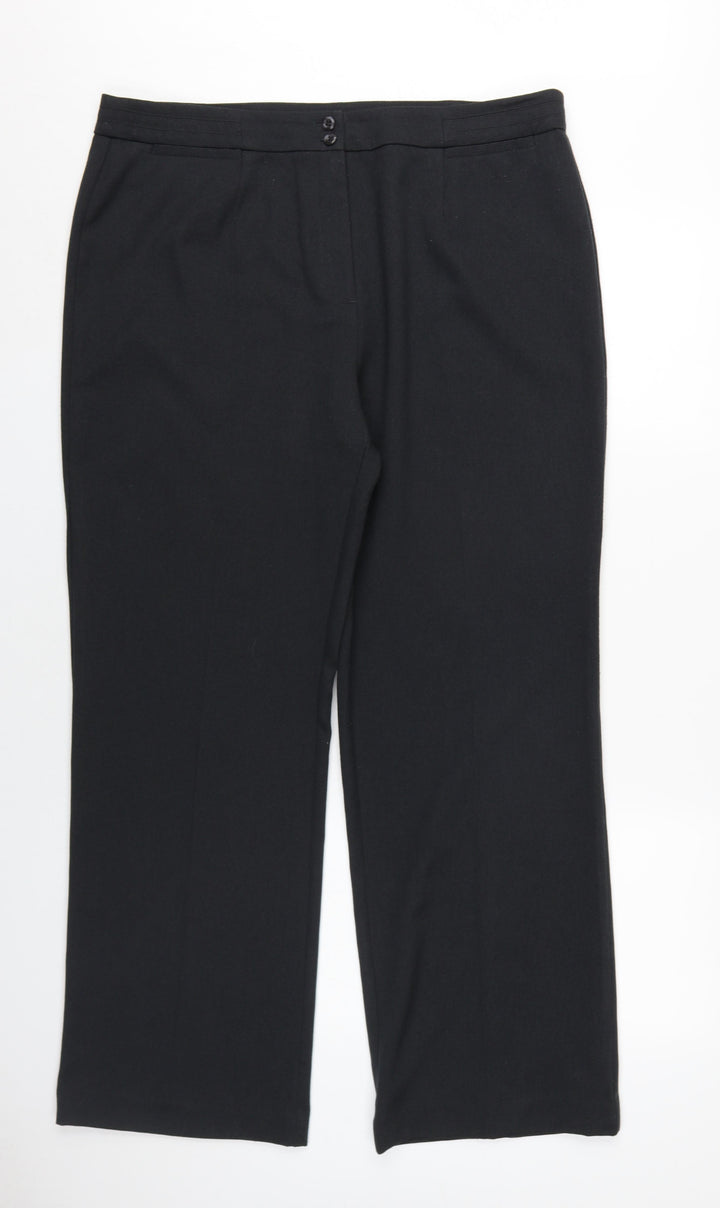 EWM Womens Grey Polyester Dress Pants Trousers Size 18 L30 in Regular Zip