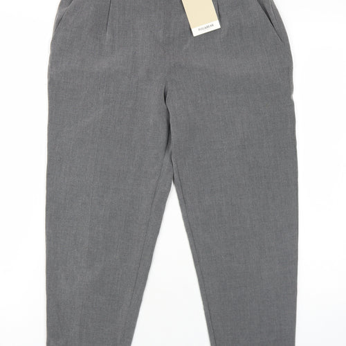 Pull&Bear Womens Grey Polyester Trousers Size S L26 in Regular