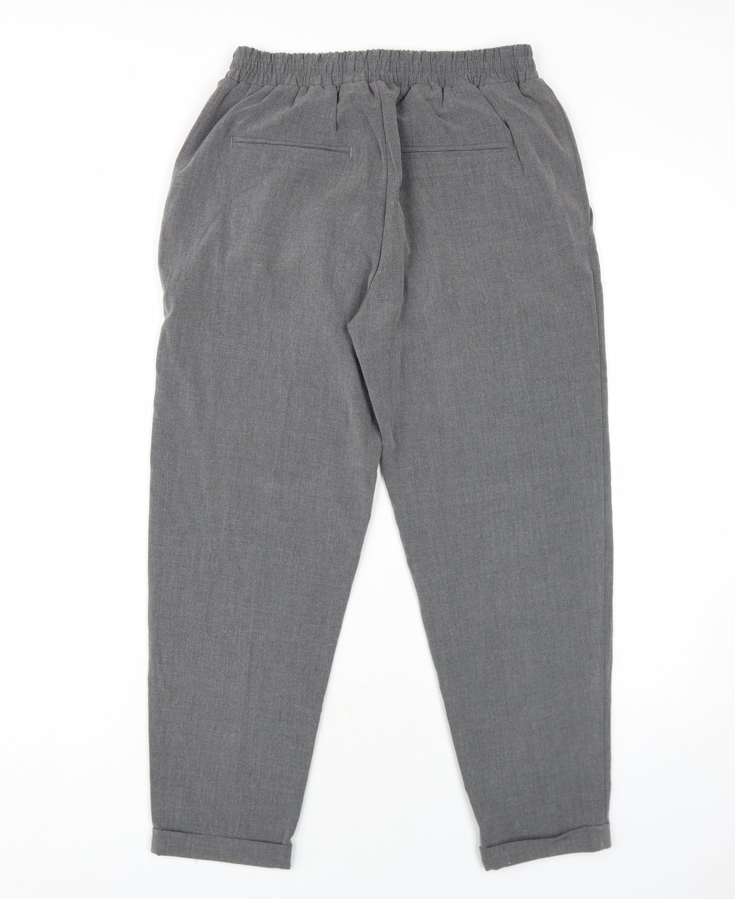 Pull&Bear Womens Grey Polyester Trousers Size S L26 in Regular