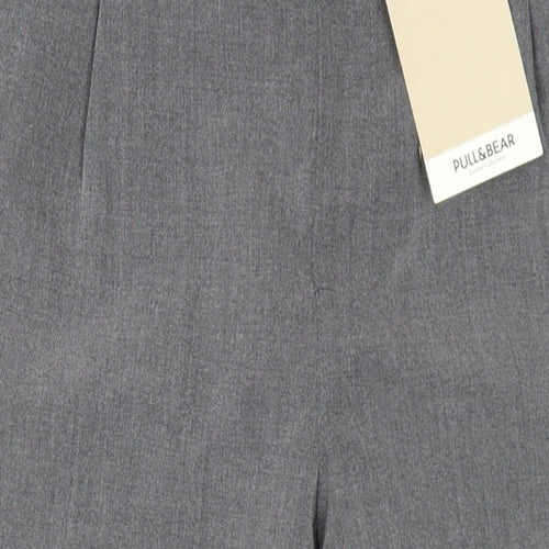 Pull&Bear Womens Grey Polyester Trousers Size S L26 in Regular