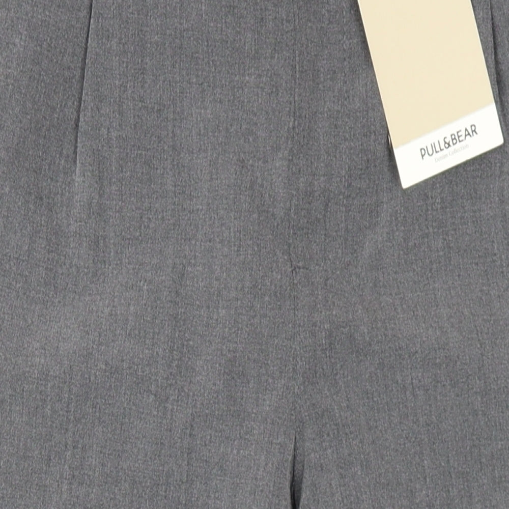 Pull&Bear Womens Grey Polyester Trousers Size S L26 in Regular
