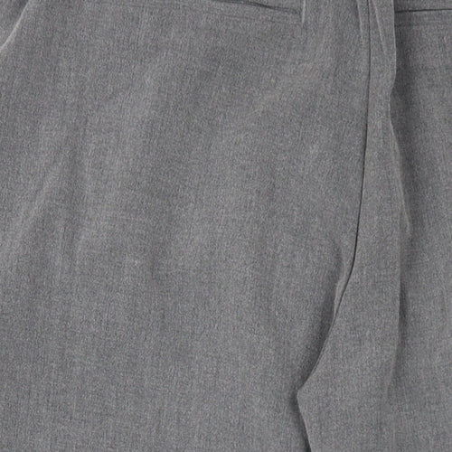 Pull&Bear Womens Grey Polyester Trousers Size S L26 in Regular