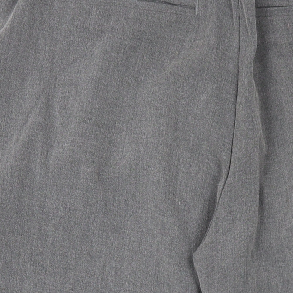Pull&Bear Womens Grey Polyester Trousers Size S L26 in Regular
