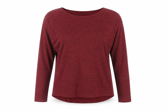 Front view of Sandwich women’s red polka dot polyester basic t-shirt, size L, round neck