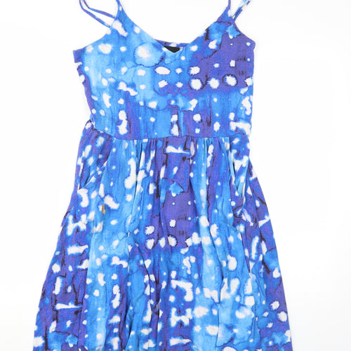 Cynthia Rowley Womens Blue Viscose A-Line Size XL V-Neck Pullover