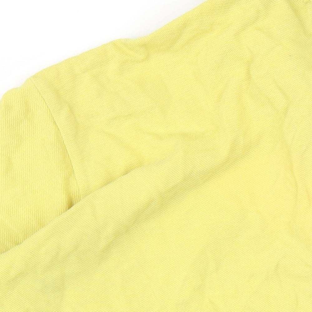 Lacoste Mens Yellow Cotton Polo Size S Collared Button