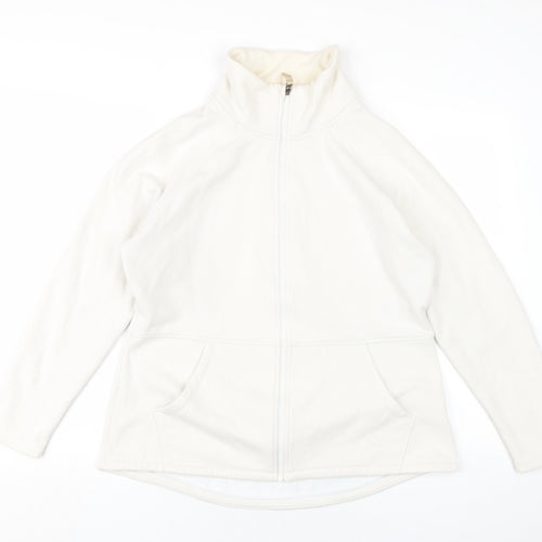 Sketchers Womens White Cotton Full Zip Sweatshirt Size XL Zip