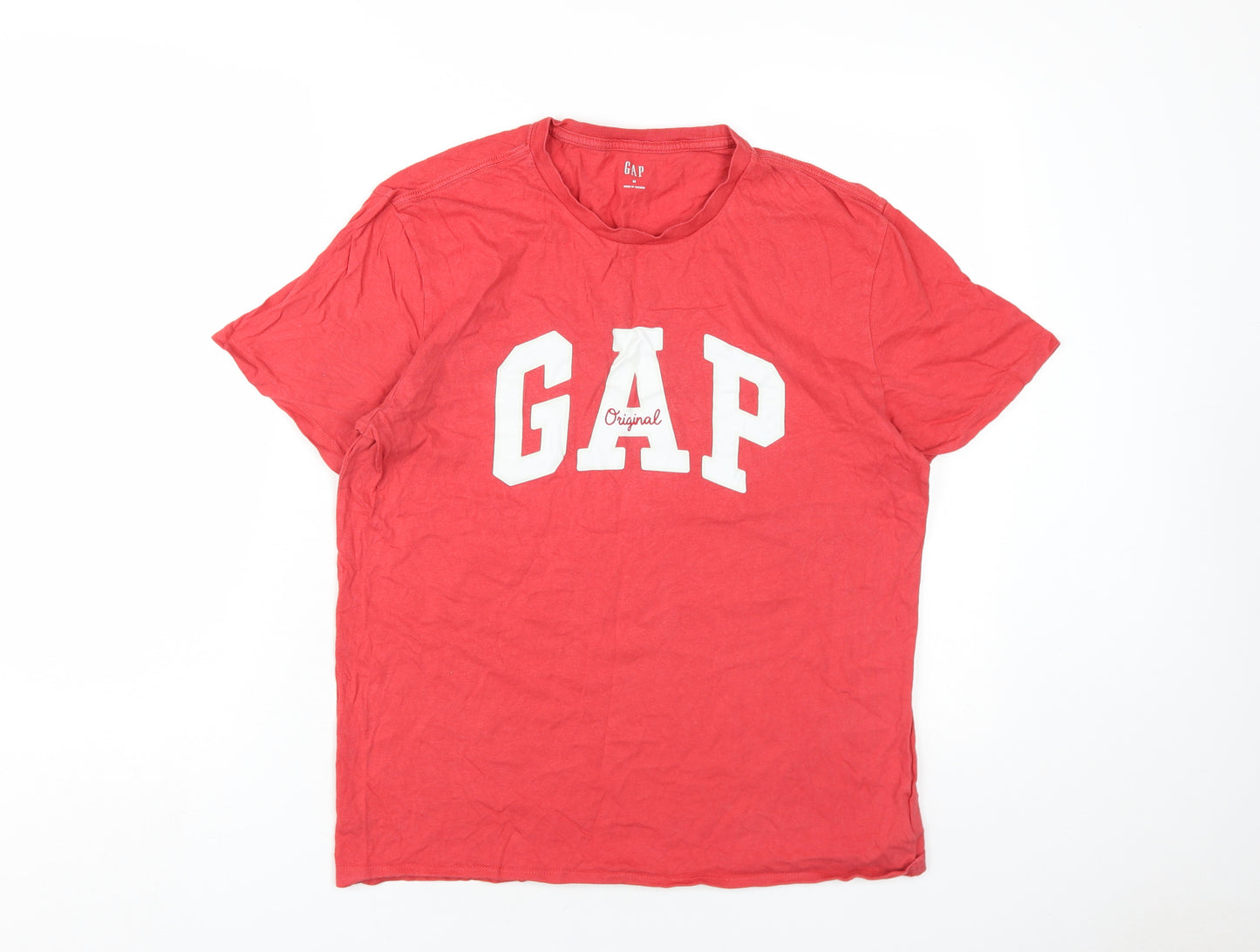 Gap Womens Red Cotton Basic T-Shirt Size M Round Neck