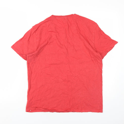 Gap Womens Red Cotton Basic T-Shirt Size M Round Neck