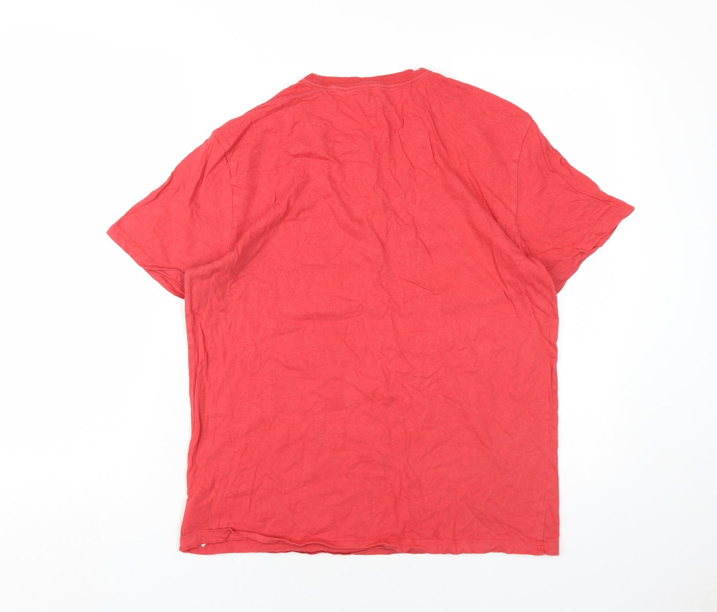 Gap Womens Red Cotton Basic T-Shirt Size M Round Neck