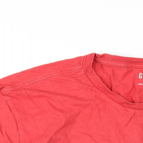 Gap Womens Red Cotton Basic T-Shirt Size M Round Neck