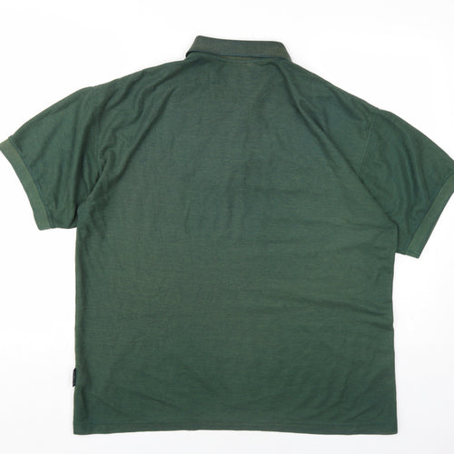 Olympus Mens Green Cotton Polo One Size Collared Button