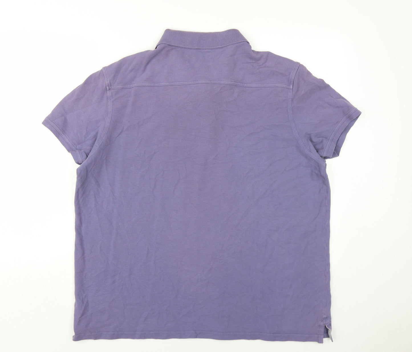 Jasper Conran Mens Purple Cotton Polo Size 2XL Collared Button