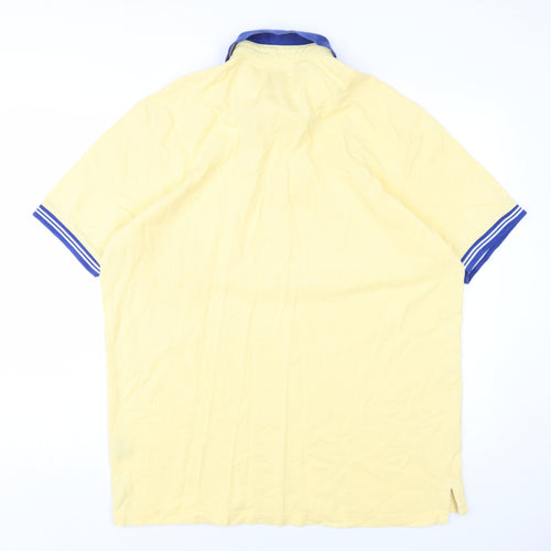 Charles Tyrwhitt Mens Yellow Cotton Polo Size XL Collared Button