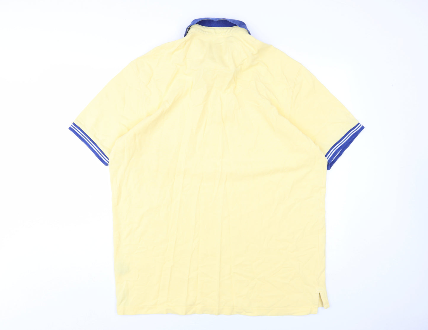 Charles Tyrwhitt Mens Yellow Cotton Polo Size XL Collared Button