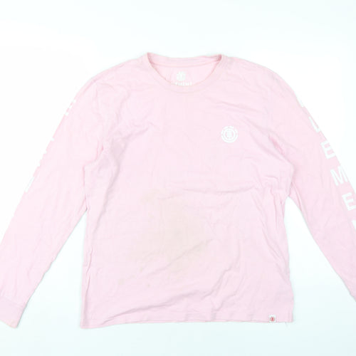 Element Mens Pink Cotton T-Shirt Size XS Round Neck