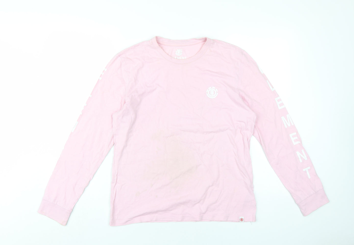Element Mens Pink Cotton T-Shirt Size XS Round Neck