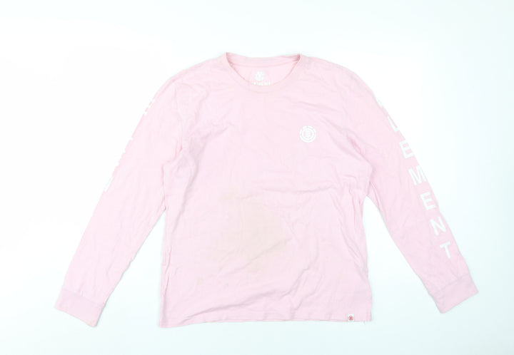 Element Mens Pink Cotton T-Shirt Size XS Round Neck