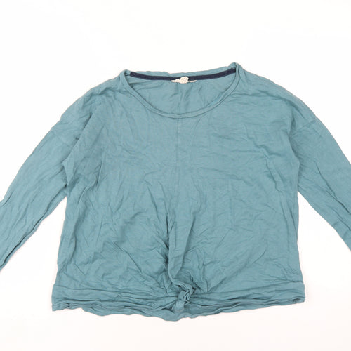 White Stuff Womens Blue Cotton Basic T-Shirt Size 10 Round Neck