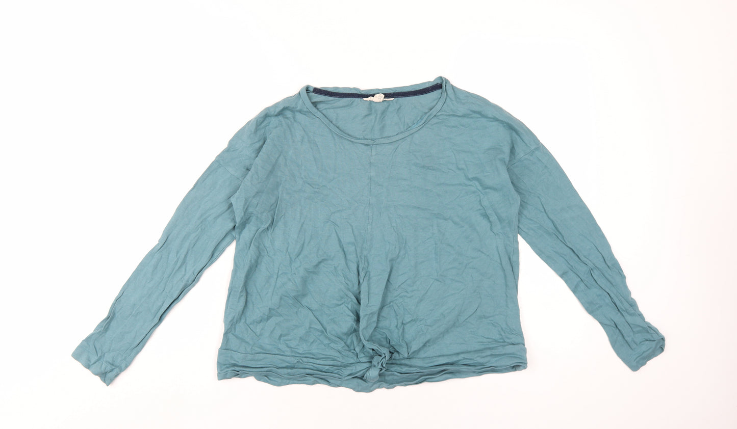 White Stuff Womens Blue Cotton Basic T-Shirt Size 10 Round Neck