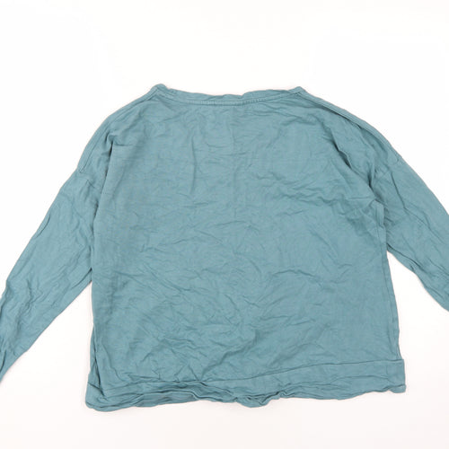 White Stuff Womens Blue Cotton Basic T-Shirt Size 10 Round Neck