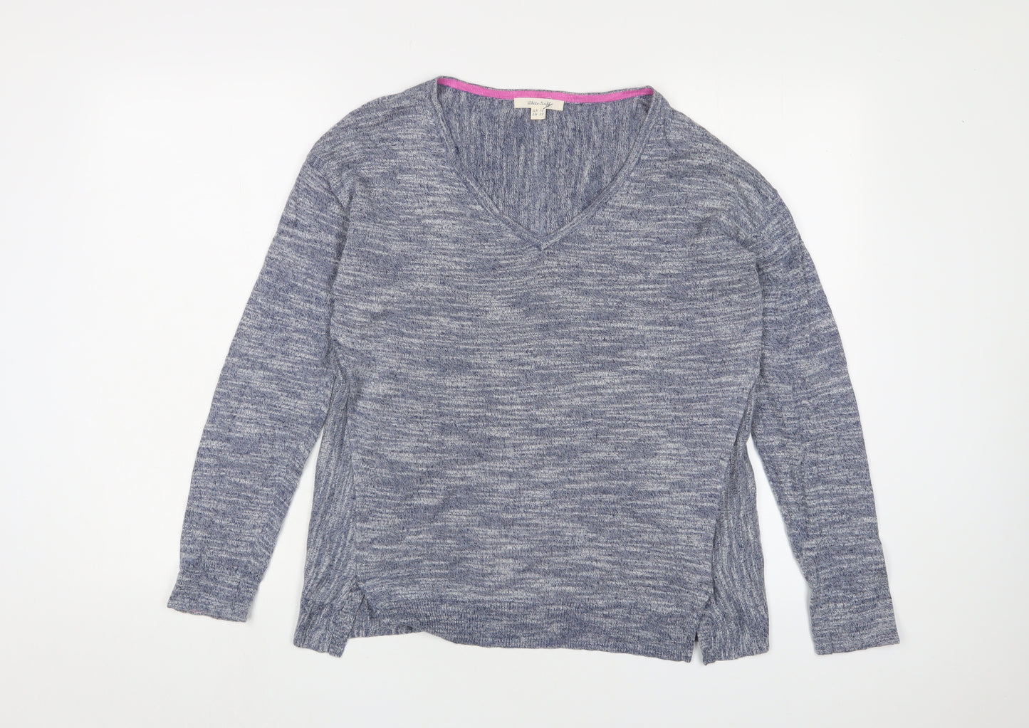 White Stuff Women's Blue V-Neck Jumper UK 10