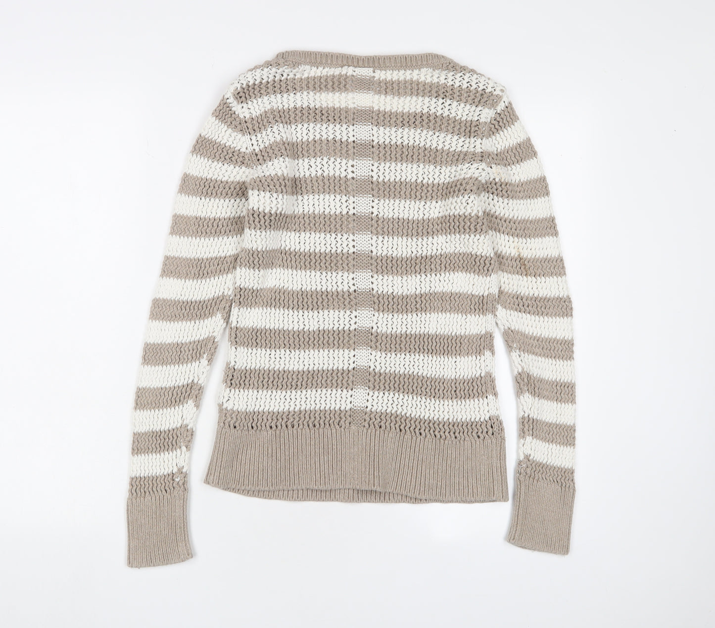 GAP Women's Beige Striped Pullover Jumper M