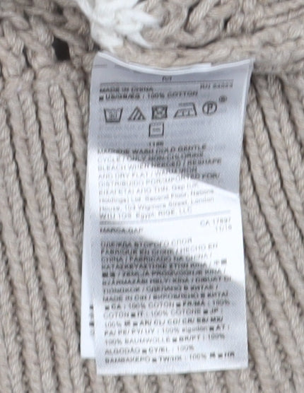 GAP Women's Beige Striped Pullover Jumper M