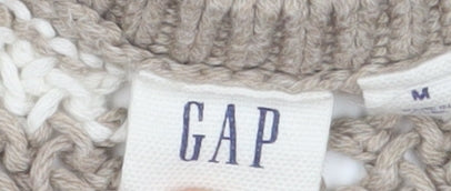 GAP Women's Beige Striped Pullover Jumper M