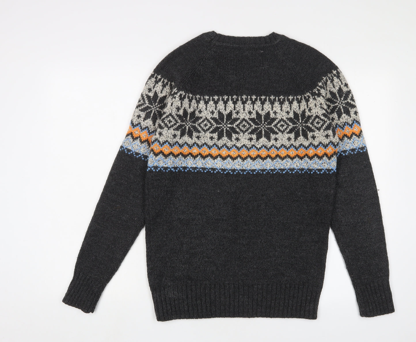 Superdry Men's Black Fair Isle Knit Pullover Jumper S