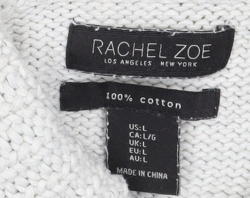 Rachel Zoe Women's White Cowl Neck Pullover Size L