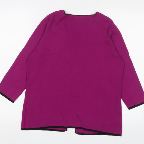 EWM Women's Purple Embroidered Cardigan, Size M