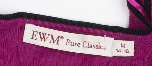 EWM Women's Purple Embroidered Cardigan, Size M