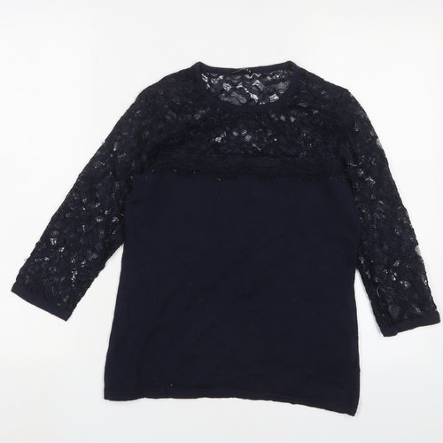Jaeger Women's Blue Pullover Jumper, Size S