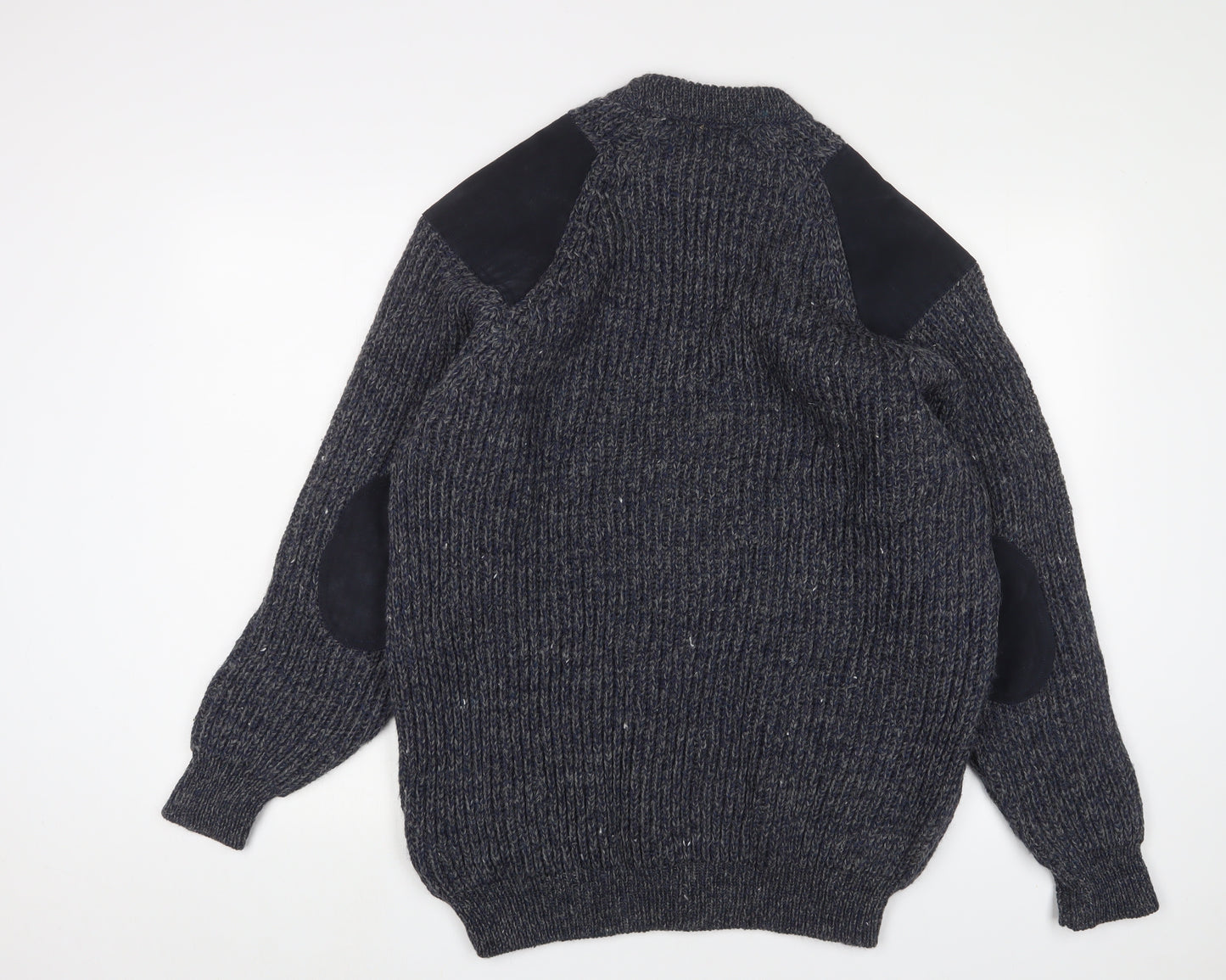 Fife Country Men's Grey Wool Pullover Jumper L