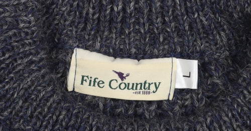 Fife Country Men's Grey Wool Pullover Jumper L