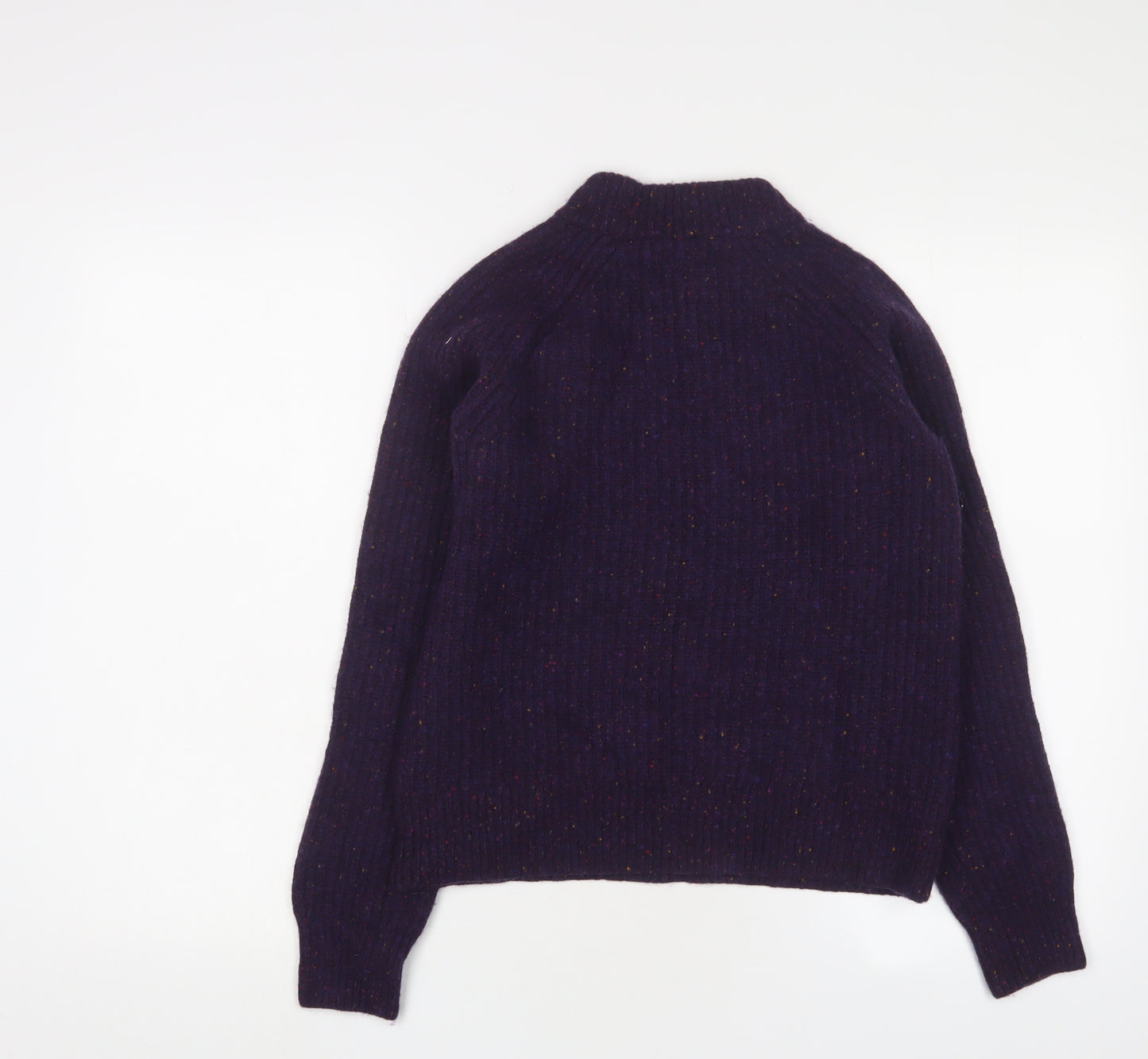 Superdry Women's Purple Wool Blend Chunky-Knit Jumper, Size 10