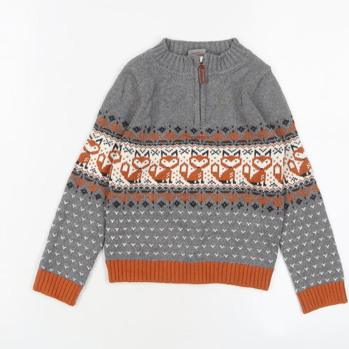 Jarvis Archer Boys Grey Animal Pullover Jumper, 3-4 Years