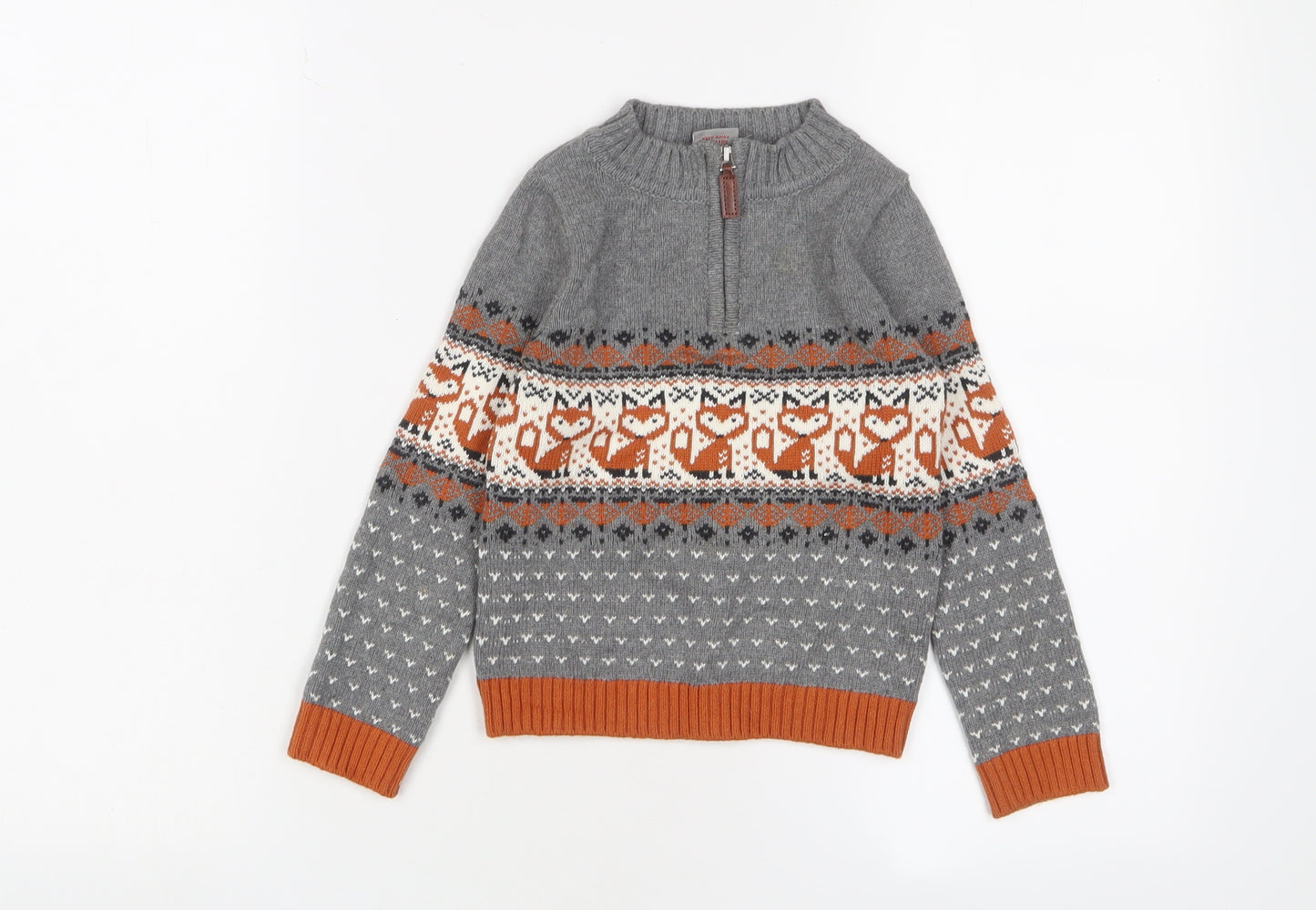 Jarvis Archer Boys Grey Animal Pullover Jumper, 3-4 Years