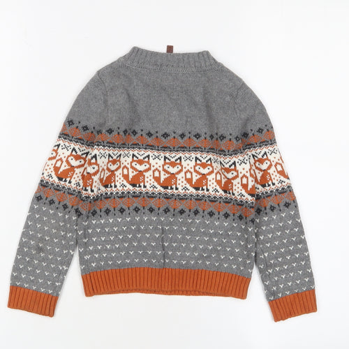 Jarvis Archer Boys Grey Animal Pullover Jumper, 3-4 Years