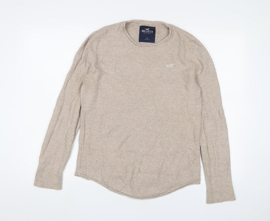 Hollister Beige Pullover Jumper for Men, Size S